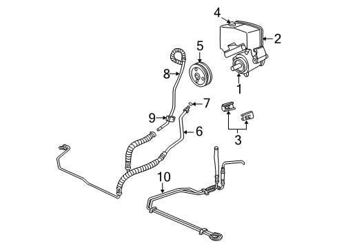 2000 Chevy Impala Hose, P/S Fluid Reservoir Inlet Diagram for 26075225