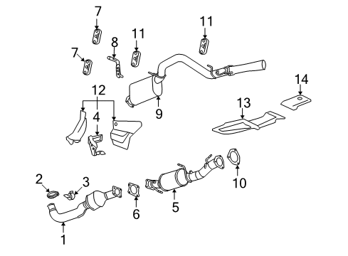 2009 GMC Sierra 2500 HD Insulator Assembly, Exhaust Pipe Hanger Diagram for 15860245