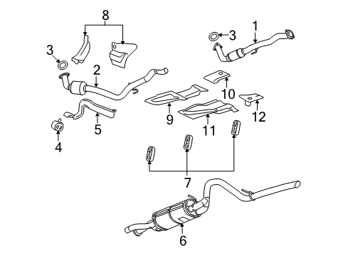 2007 Chevy Suburban 2500 Exhaust Muffler Assembly (W/ Resonator, Exhaust & Tail Pipe Diagram for 20757530