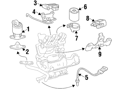 2001 Pontiac Grand Prix Emission Components Diagram 1 - Thumbnail