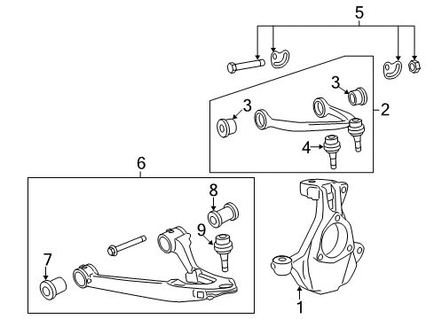 2019 Chevy Silverado 1500 Front Suspension, Control Arm Diagram 4 - Thumbnail