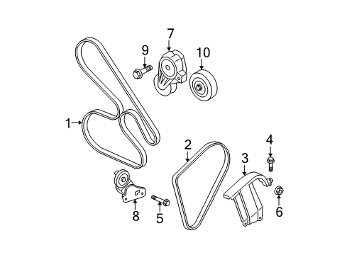 2009 Buick Lucerne Pulley Assembly, Belt Idler Diagram for 12597934