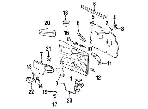 2002 Oldsmobile Aurora Grille,Radio Front Speaker *Gray Diagram for 88890121