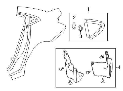 2019 Chevy Cruze Rear Splash Guards in Anthracite (for Sedan Models) Diagram for 84024122