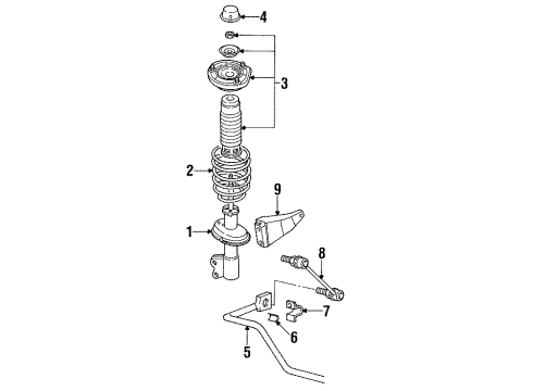 1994 Saturn SC1 Brkt Asm,Rear Suspension Diagram for 21011207