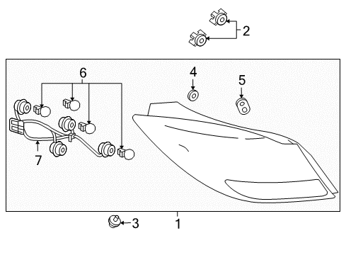 2011 Buick Regal Harness Assembly, Rear Lamp Monitor Light Conductor Diagram for 22787334