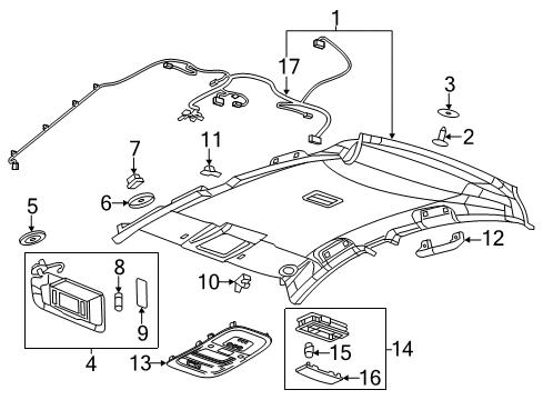 2013 Chevy Volt Sunshade Assembly, . *Light Opel Gray Diagram for 22799876