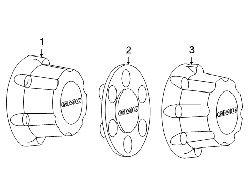 2007 GMC Sierra 1500 Wheel Covers & Trim Diagram 2 - Thumbnail