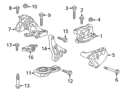 2018 Chevy Trax Engine & Trans Mounting Diagram