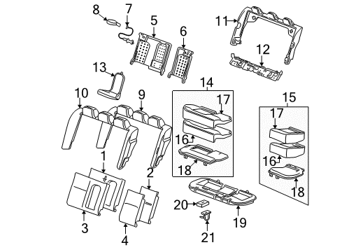 2016 Chevy Impala Limited Cover Asm,Rear Seat Back Opening Trim *Titanium Diagram for 19328830