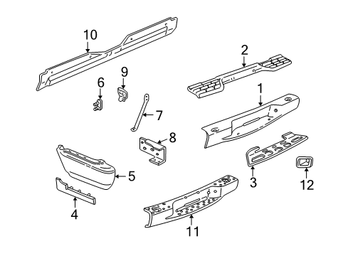 2000 Chevy Blazer Pad, Rear Bumper Step *Gray Y Diagram for 15046524