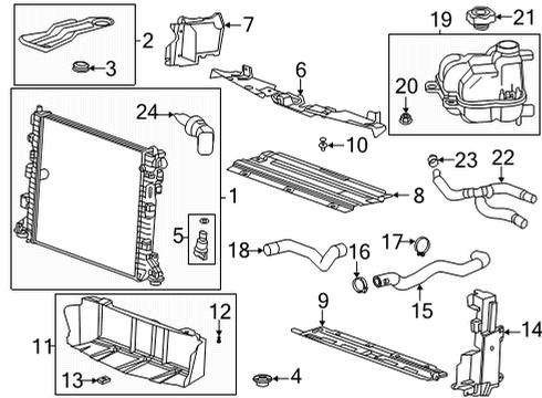 2020 Cadillac CT5 Radiator & Components Diagram