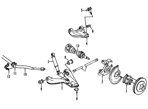 2002 GMC Envoy XL Arm Assembly, Front Lower Control *Marked Print Diagram for 15091492