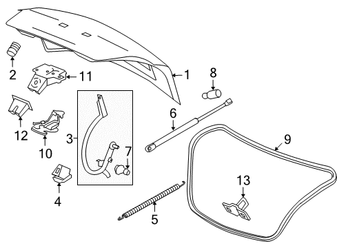 2011 Buick Regal Trunk, Body Diagram