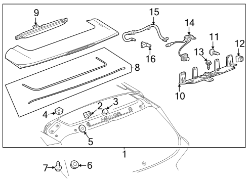 2024 Buick Encore GX Rear Spoiler Diagram