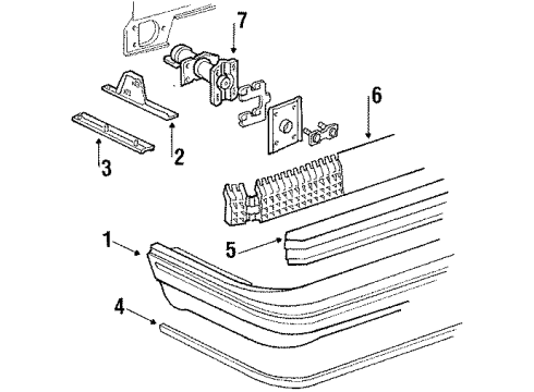 1989 Pontiac Bonneville Rear Bumper Cover Diagram for 25527632