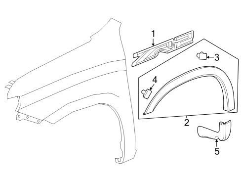 2022 Chevy Silverado 1500 Exterior Trim - Fender Diagram