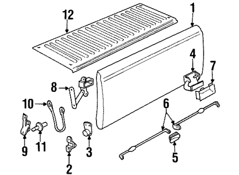 1991 GMC C2500 Tail Gate, Body Diagram 3 - Thumbnail