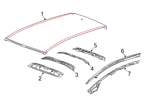 2023 Chevy Bolt EV Roof & Components Diagram