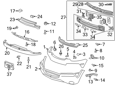 2008 Saturn Vue Front Bumper Diagram 3 - Thumbnail