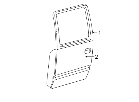 2004 Chevy Suburban 1500 Rear Door, Body Diagram