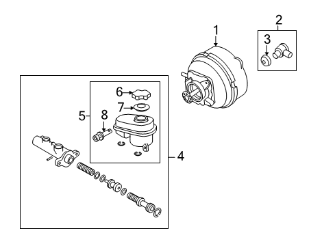 2009 Buick Lucerne Reservoir Kit, Brake Master Cylinder Diagram for 25879274