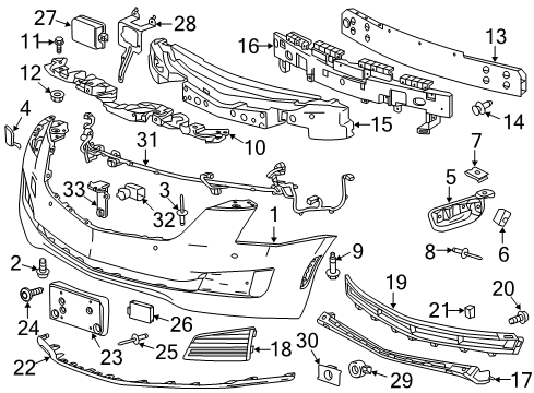 2017 Cadillac ATS Parking Aid Diagram 4 - Thumbnail