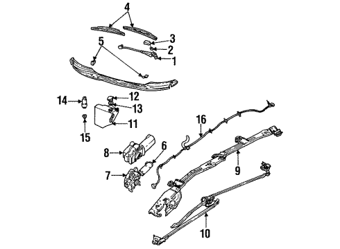 1992 Chevy Lumina Wiper & Washer Components Diagram