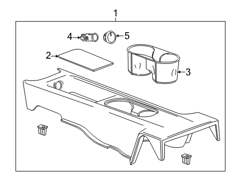 2012 Chevy Volt Liner, Front Floor Console Rear Cup Holder *Jet Black Diagram for 20914828