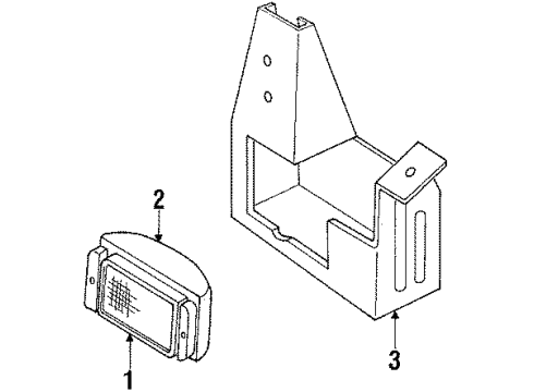 1987 Oldsmobile Cutlass Cruiser Bracket, Front Fog Lamp Diagram for 22527975