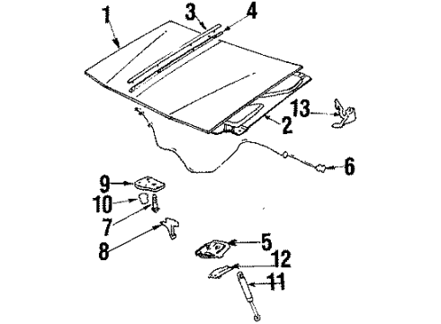 1986 Buick Century Bolt/Screw, Hood Primary Latch Catch Diagram for 14040077