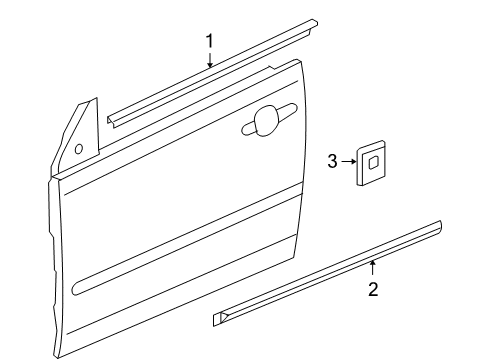 2009 Pontiac G6 Sealing Strip Assembly, Front Side Door Window Outer Diagram for 25909323