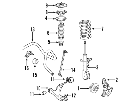 2010 Buick Enclave Front Suspension, Control Arm, Stabilizer Bar Diagram 2 - Thumbnail