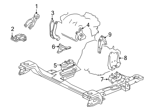 2007 Saturn Relay Engine & Trans Mounting Diagram