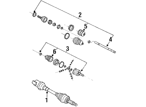 1994 Pontiac Trans Sport Front Wheel Drive Shaft Kit Diagram for 26021723