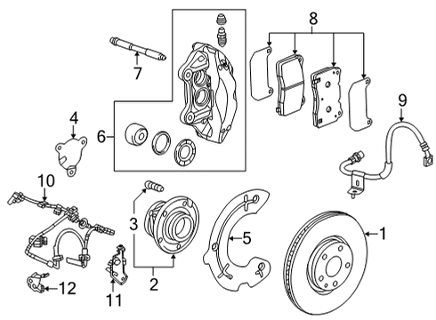 2022 Chevy Corvette Brake Components Diagram 2 - Thumbnail