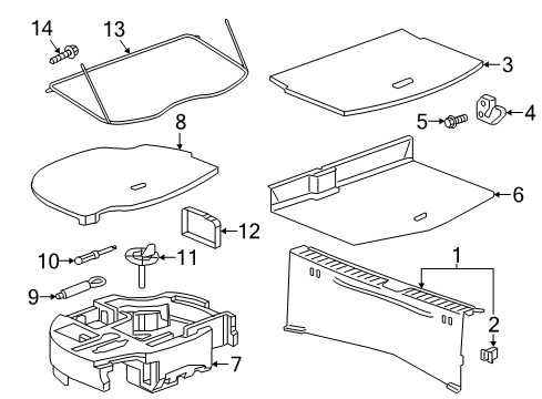 2022 Chevy Bolt EV Shelf Assembly, R/Cmpt Stow *Jet Black Diagram for 42698864