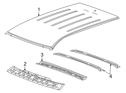 2011 Cadillac SRX Roof & Components Diagram 2 - Thumbnail