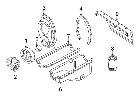 2000 GMC K3500 Engine Parts & Mounts, Timing, Lubrication System Diagram 6 - Thumbnail