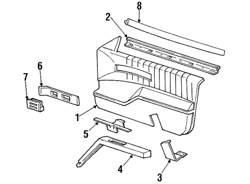 1993 Chevy Lumina Interior Trim - Door Diagram