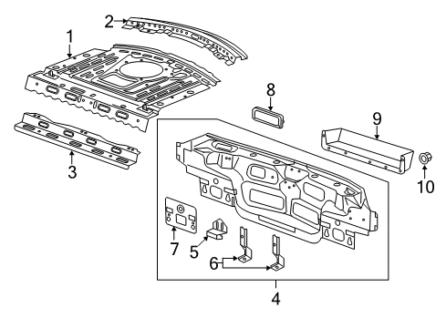 2016 Cadillac ELR Panel Assembly, Rear Window Diagram for 23200016