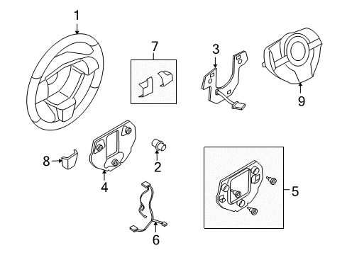 2008 Saturn Astra Steering Column & Wheel, Steering Gear & Linkage Diagram 6 - Thumbnail