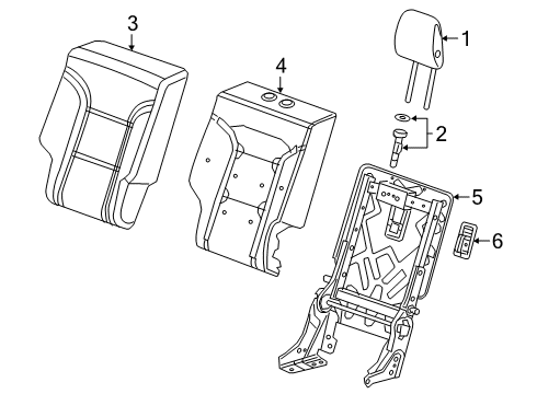 2021 Chevy Blazer Rear Seat Components Diagram 1 - Thumbnail