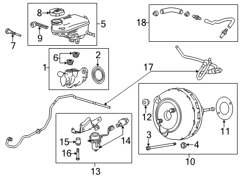 2015 Cadillac XTS Cylinder Kit, Brake Master Diagram for 22892941