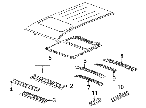 2013 GMC Terrain Roof & Components Diagram 1 - Thumbnail