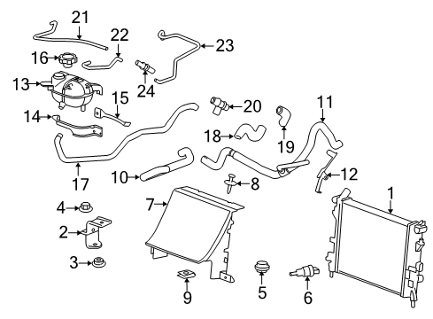 2008 Pontiac Solstice Radiator & Components Diagram 1 - Thumbnail