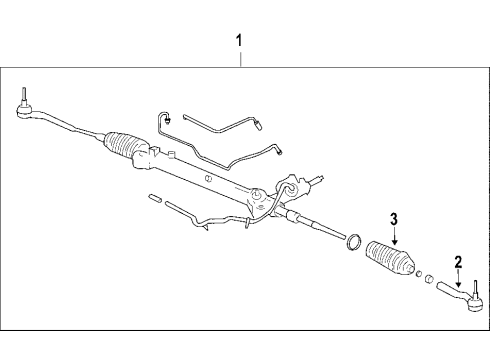 2008 Cadillac SRX P/S Pump & Hoses, Steering Gear & Linkage Diagram 1 - Thumbnail