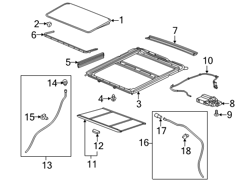 2017 GMC Terrain Bolt/Screw, Sun Roof Window Diagram for 25925778