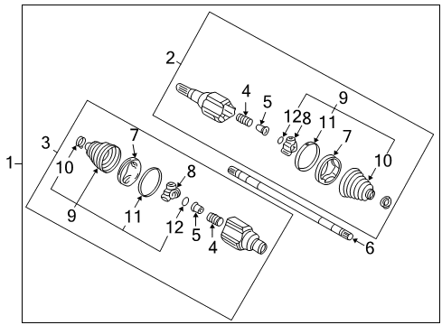 2002 Chevy Venture Drive Axles - Rear Diagram