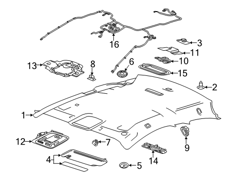 2014 Cadillac ELR Interior Trim - Roof Diagram